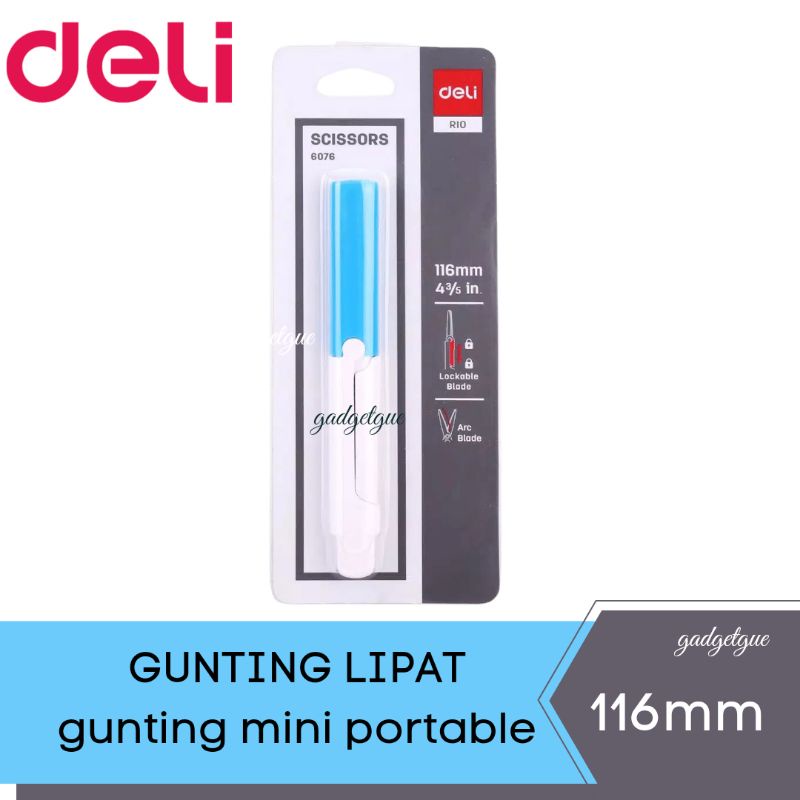 

gunting kecil gunting lipat Deli Scissors mini portable Pisau Tahan Lama Pegangan Ergonomis E6076 lucu gunting anak original murah