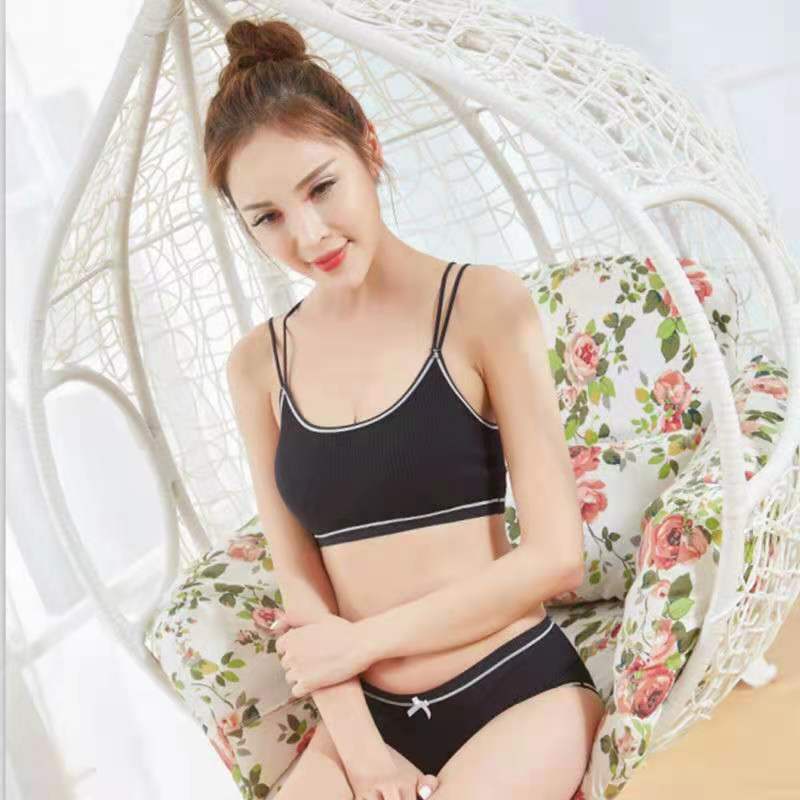 Bra Set Bralette Wanita Sexy Bahan Katun Import Bra Musim Semi - Bra Set Musim Panas