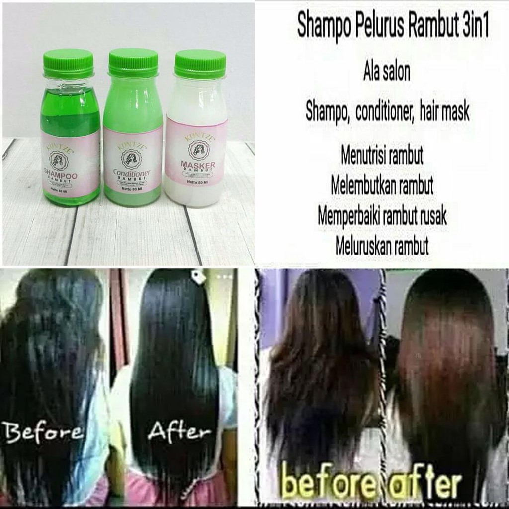 [ORI] KUNTZE PAKET PELURUS RAMBUT 3in1 SHAMPO + CONDITIONER + MASKER l 100% Ampuh Melebatkan Rambut