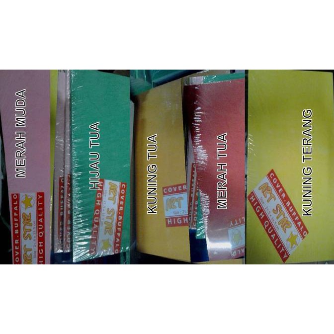 

Promo KERTAS/KARTON BUFFALO ANEKA WARNA UKURAN FOLI0 (21,5 X 33 cM) 120 gsm Terlaris