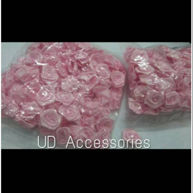 Bunga rose satin kecil 144pcs