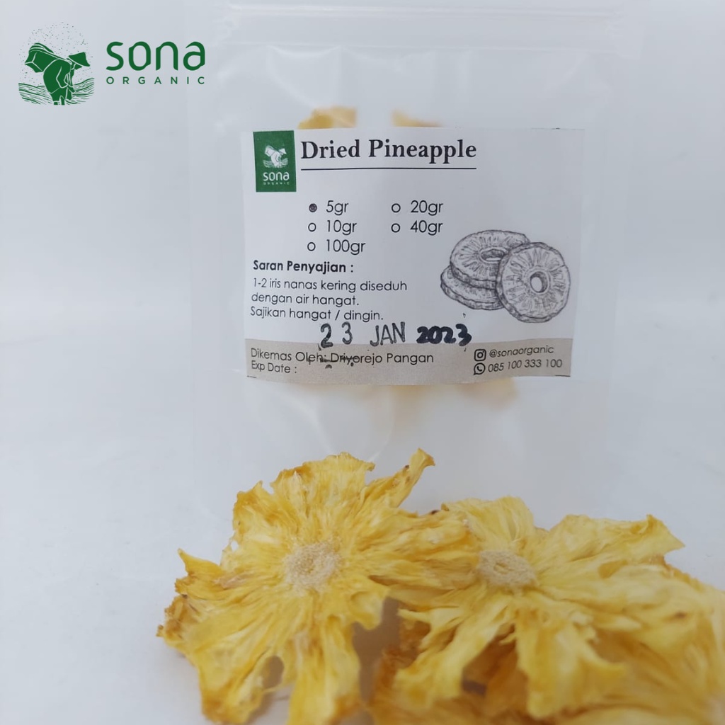 

Dried Pineapple 5 gr - Nanas Kering - Nanas Kering Iris - Sona