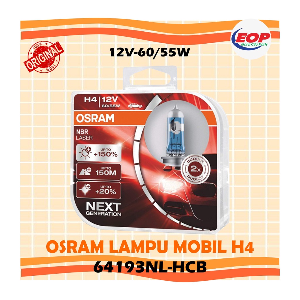 OSRAM Lampu mobil H4 NBR Laser Next Generation H4 NBL -64193NL-HCB