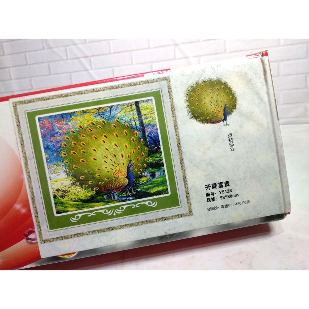 Paket DIY Craft Diamond Painting Y5128 Burung Merak Peacock