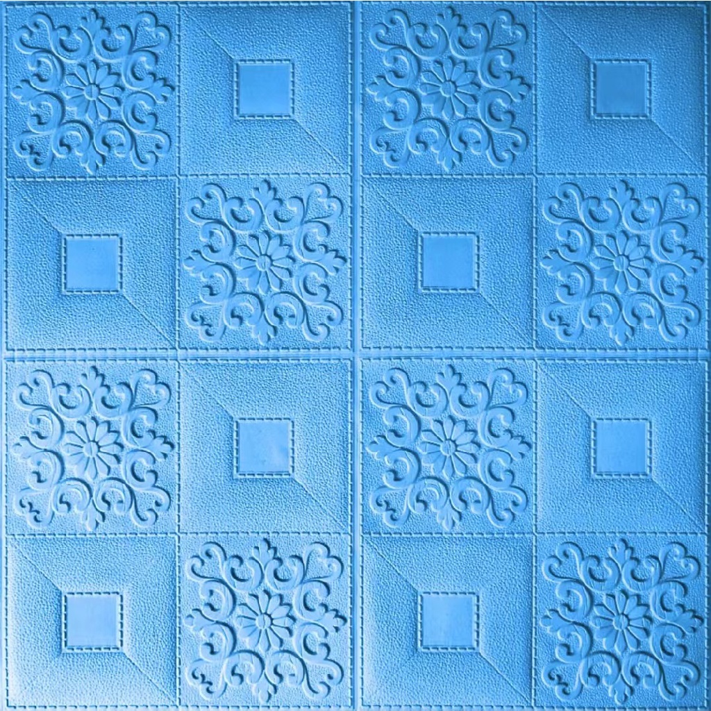 [COD] Wallpaper Dinding 3D Corak kotak-kotak 70*70cm Walpaper Stiker Dinding Dekorasi Kamar Best Seller-Biru Laut