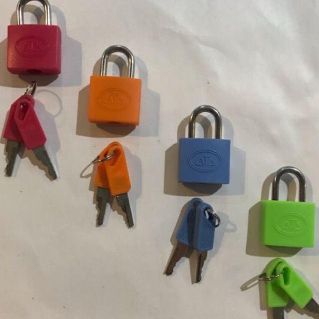 Gembok Koper Warna-warni ATS 25mm Kuningan Plastik - Luggage Padlock Color Coded 25 mm - Tas Bagasi