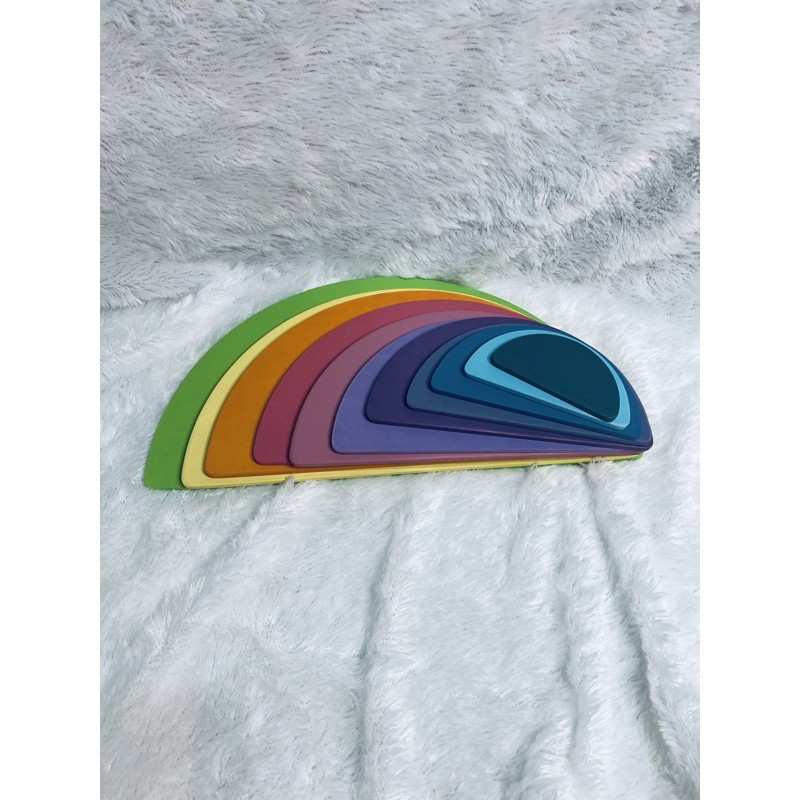 

wooden half circle pastel