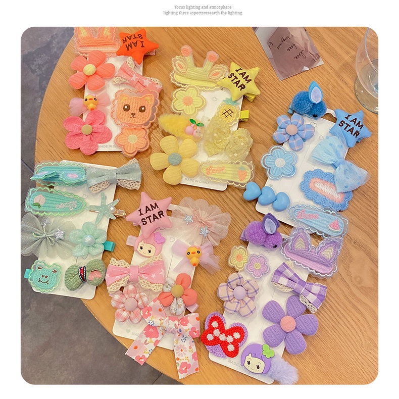 (Pimenova) NEW Set 8pcs jepit rambut anak import motif boneka kelinci jepit rambut anak perempuan set 8pcs