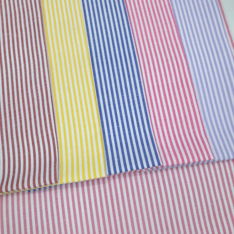 Kain Katun Yarndyed Motif Garis Stripe /Kain Salur Lebar 150cm Kain Katun Jepang Tokai Senko Salur Kecil 2milimeter (Harga per 1/2 meter)