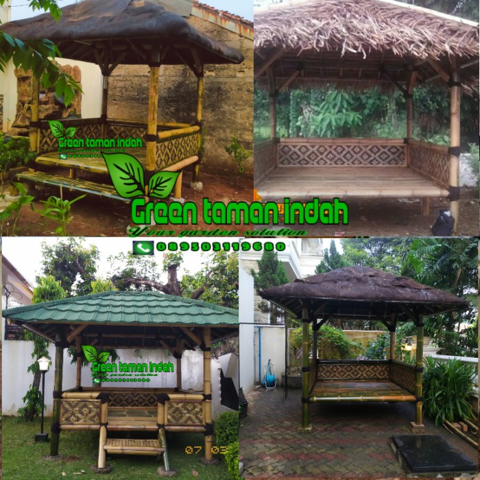 saung gazebo bambu minimalis