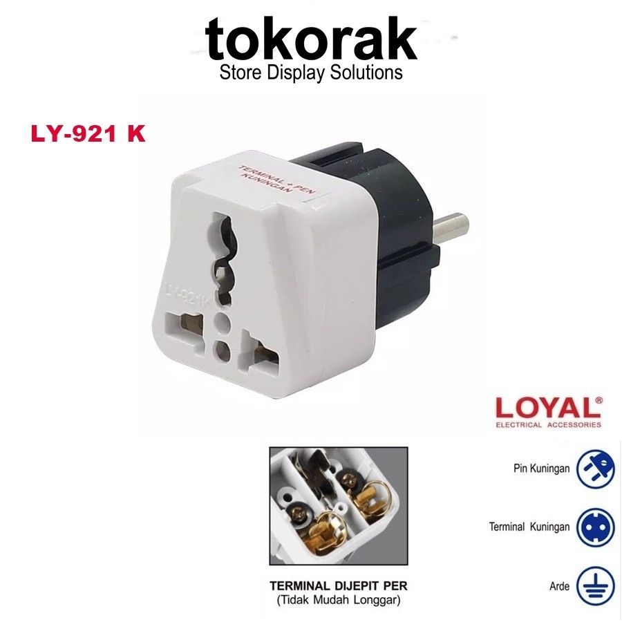 STEKER SERBAGUNA LY- 921 K - COLOKAN MULTI STOP KONTAK LOYAL