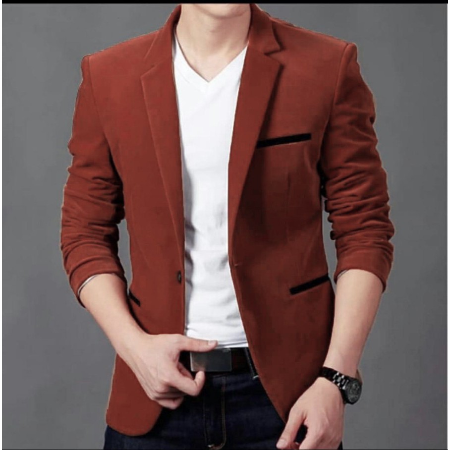 Murah Blazer Bata wily Pria Keren / Blazer Milenial terbaru / Jaz gaul santai / Jas berkualitas