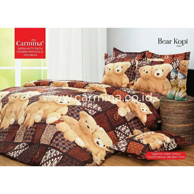 Sprei Carmina Batik Bear Kopi | King Rumbai 180x200 | King 180x200 | Queen 160x200 | Single 120x200