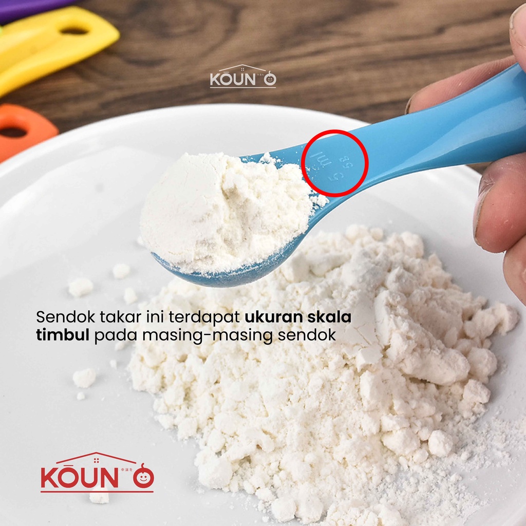 Sendok Takar Set 5 in 1 Takaran Plastik Warna Serbaguna Bumbu Dapur Measuring Gram Spoon Baking