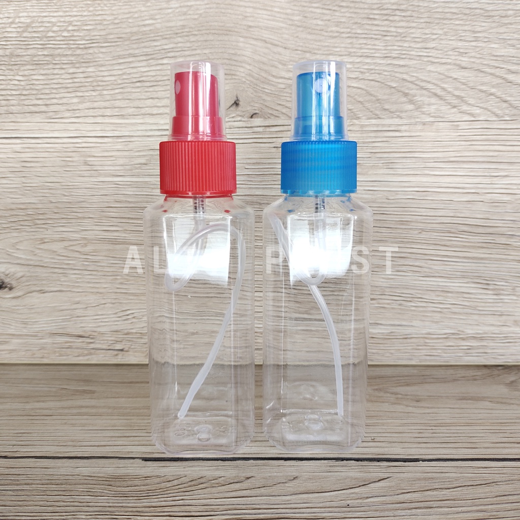 BOTOL OV KOTAK 100 ML BENING TUTUP SPRAY VARIAN WARNA WARNI