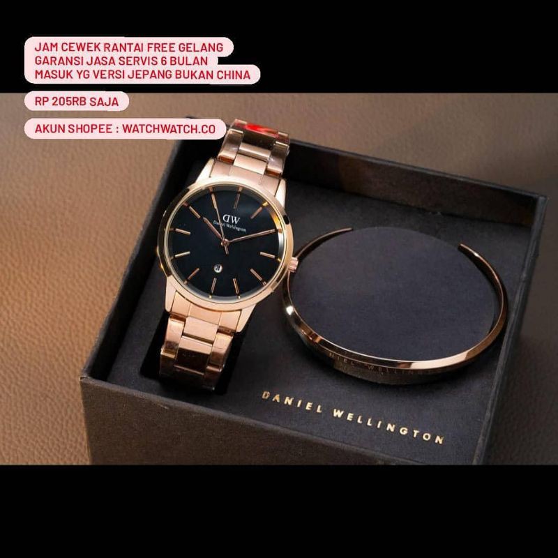 jam wanita rantai set gelang