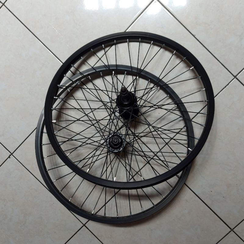 Velg Setelan Sepeda 20 / Pelek Sepeda 20 Komplit Aluminium dan Besi / Velg Sepeda Komplit / Velg Sep