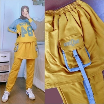 Stelan Baju Olahraga Sepeda Stelan wanita Muslim jumbo XL Muslimah Baju Olahraga model baru kekinian