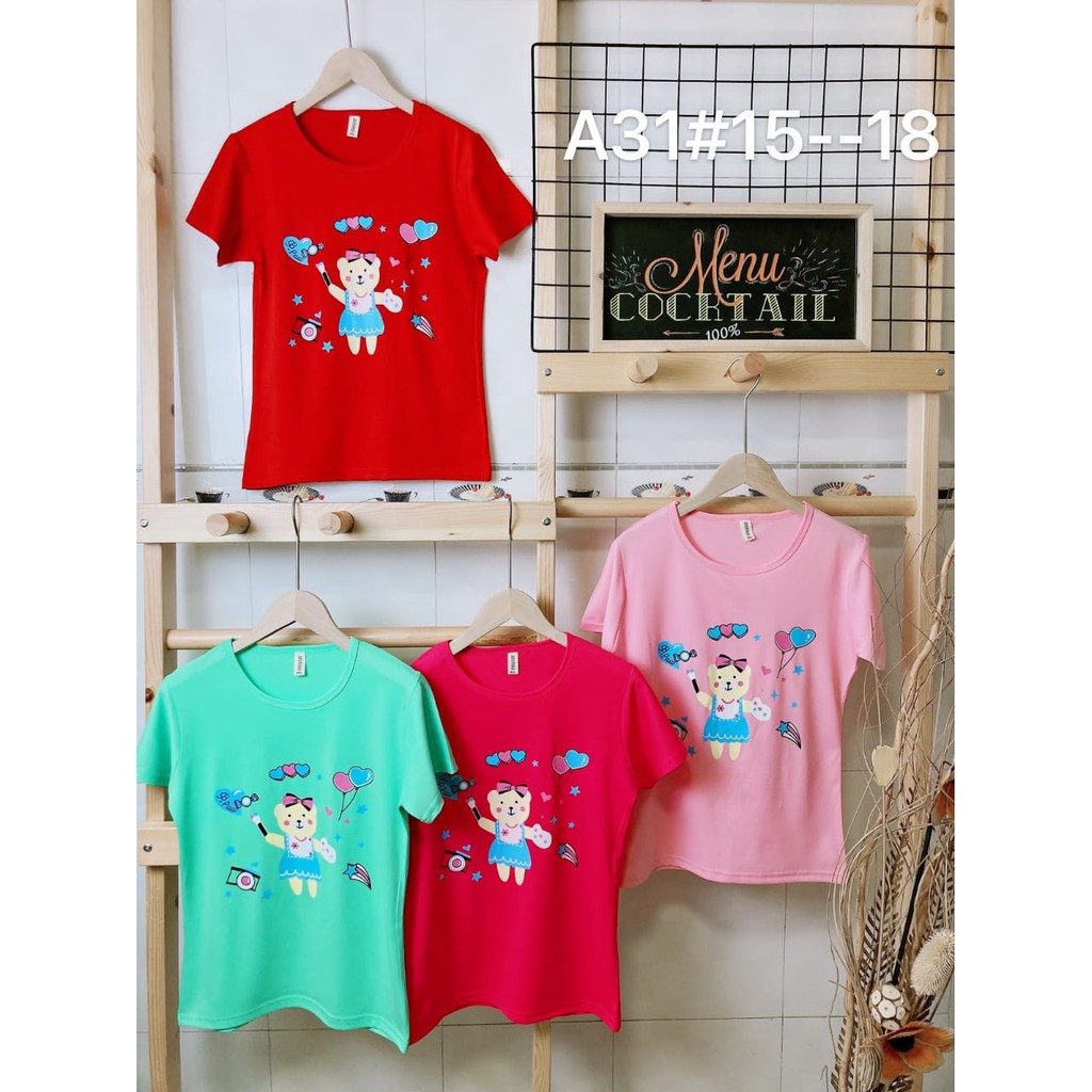 Baju Anak Perempuan Import Lengan Pendek 5 - 12 Tahun / Kaos Anak Import Lengan Pendek Import