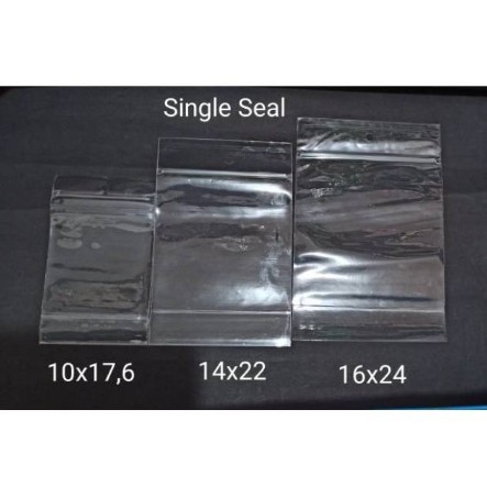 Standing Pouch / Plastik Klip / Ziplock Ukuran 10x17 14x22 16x24 - Ecer - Single Seal/seal Lebar