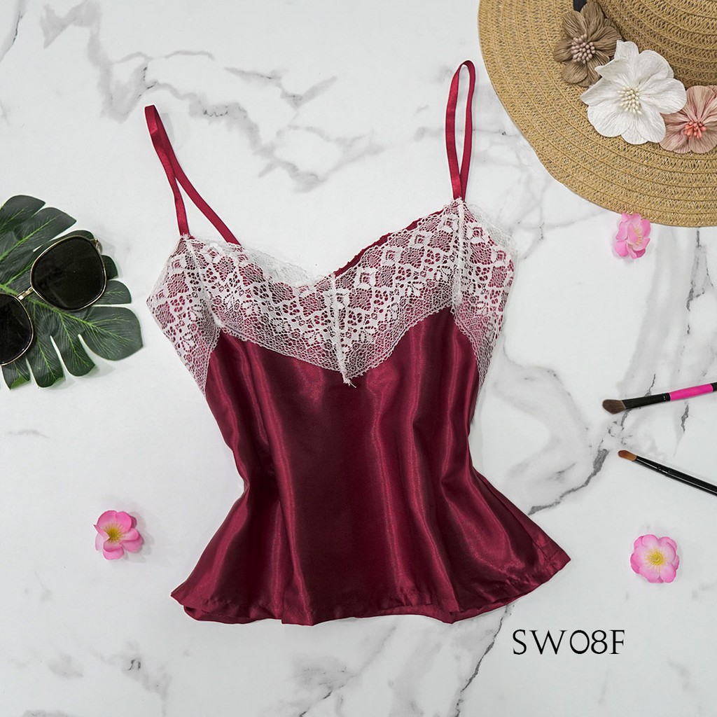 [PRIVASI AMAN] BAJU TIDUR WANITA DEWASA LINGERIE SEXY SLEEPWEAR MAROON SW08F