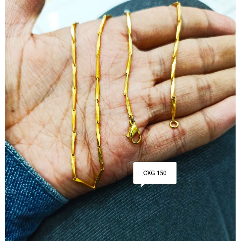 KALUNG TITANIUM MODEL PADI WARNA EMAS CXG 150