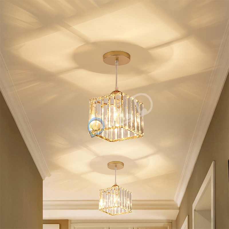 [COD] Lampu Kristal Plafon Rumah Lampu Ceiling Kristal Kotak Modern Crystal Round Ceiling Lamp Lampu Plafon Gantung Kristal Minimalis Teras Kamar Tidur Ruang Tamu Lampu Langit-Langit Mewah Modern