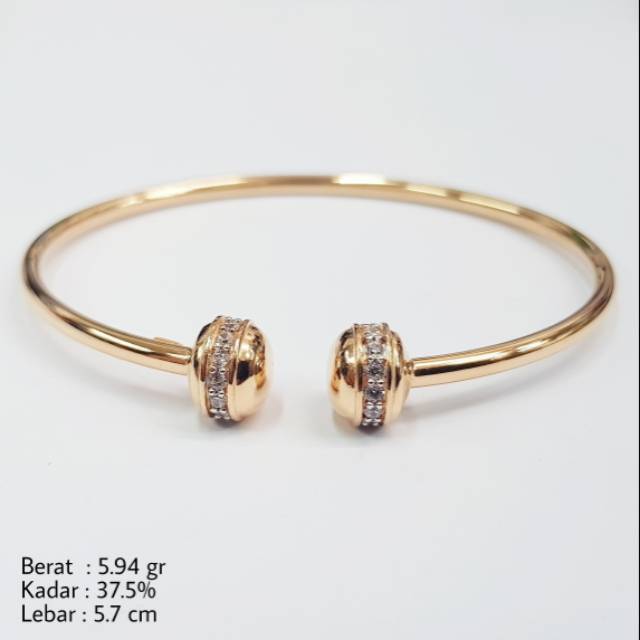Gelang Emas Oval 5.7 cm Kadar 375 (8K) - L1