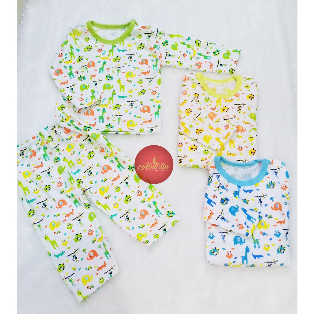 Setelan Baju Bayi 3-18 Bulan, RED FOREST Animal DP, Kaos Panjang Anak, Lucu