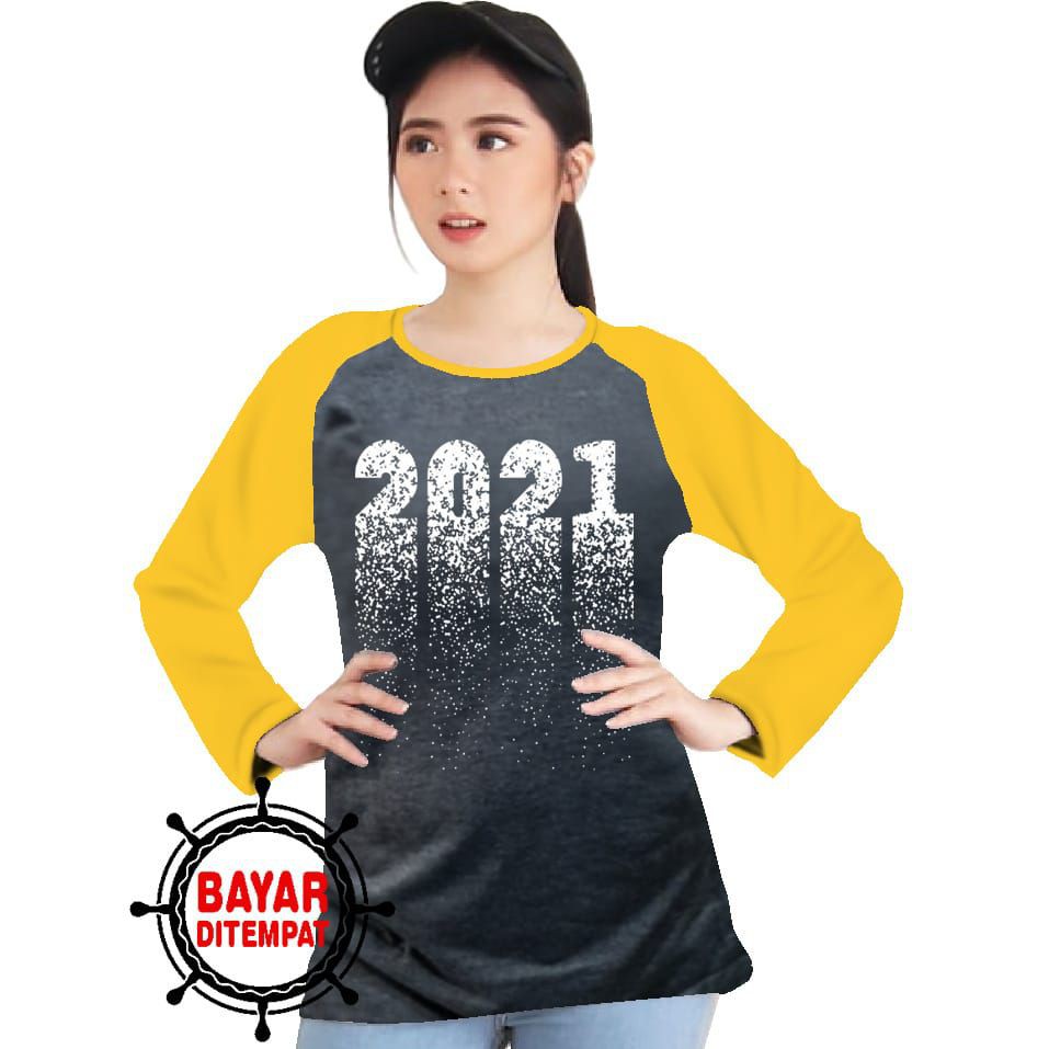 Kaos Raglan (NY2021)/Kaos Wanita Lengan Panjang/ Kaos Wanita/ Kaos Cewek/ Kaos Oblong/Misty