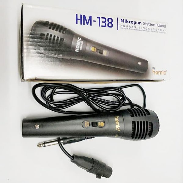 Mic Kabel Single Microphone HOMIC HM-138 Suara Jernih  Original