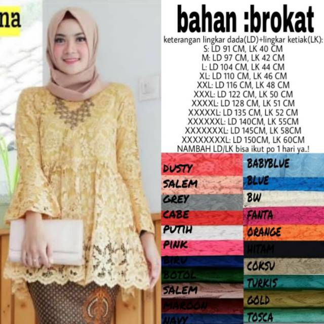 Blouse brukat lace wanita jumbo Bigsize ld 150
