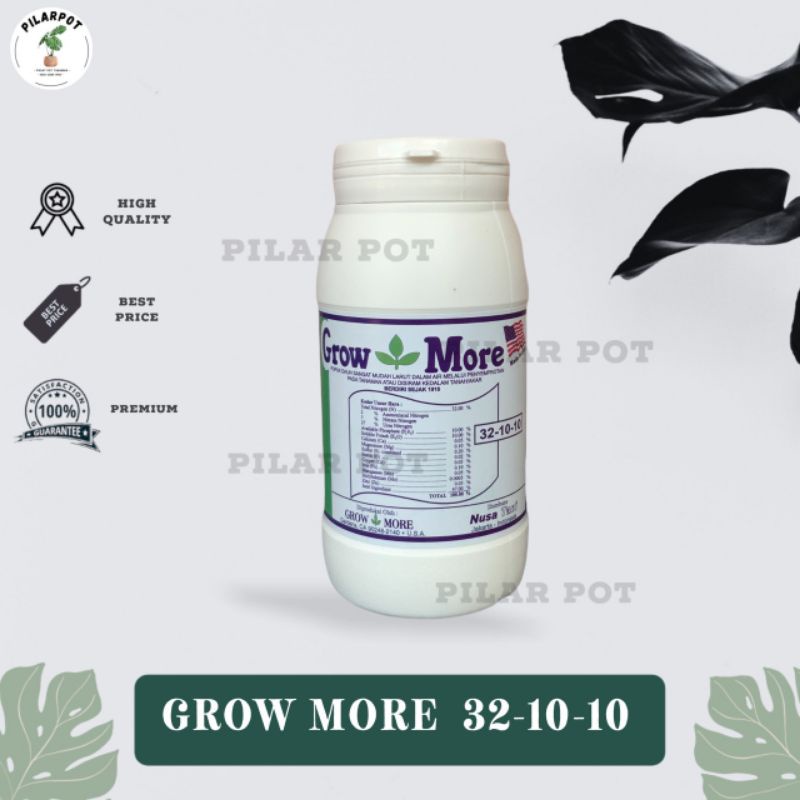 Pupuk nutrisi npk GROWMORE 32-10-10 untuk daun (454gr) - GROWMORE BOTOL 32-10-10 DAUN