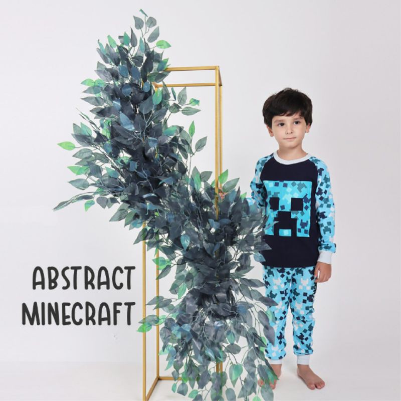 PIYAMA ANAK LENGAN PANJANG 4T - 12T - Abstract Minecraft
