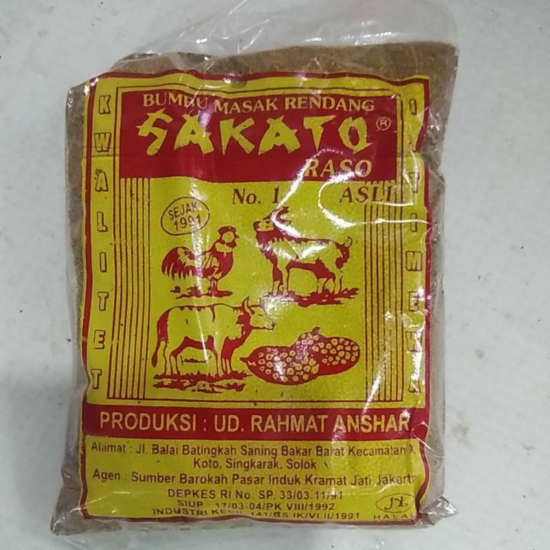 

Bumbu kering asli padang.sakato.1kg isi 20