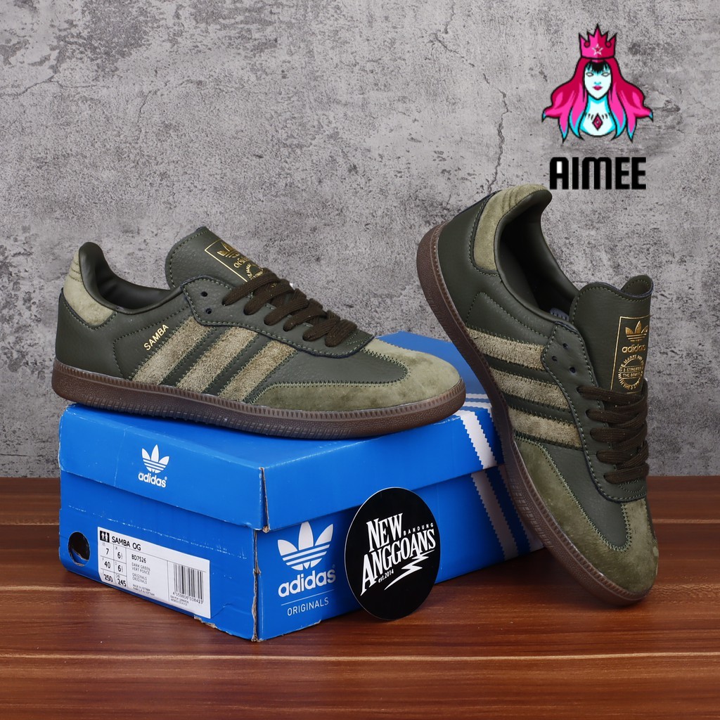 [AIMEE] Adidas Samba OG Green Army Ft Night Cargo Gold Hijau Gum Leather Casual BNIB