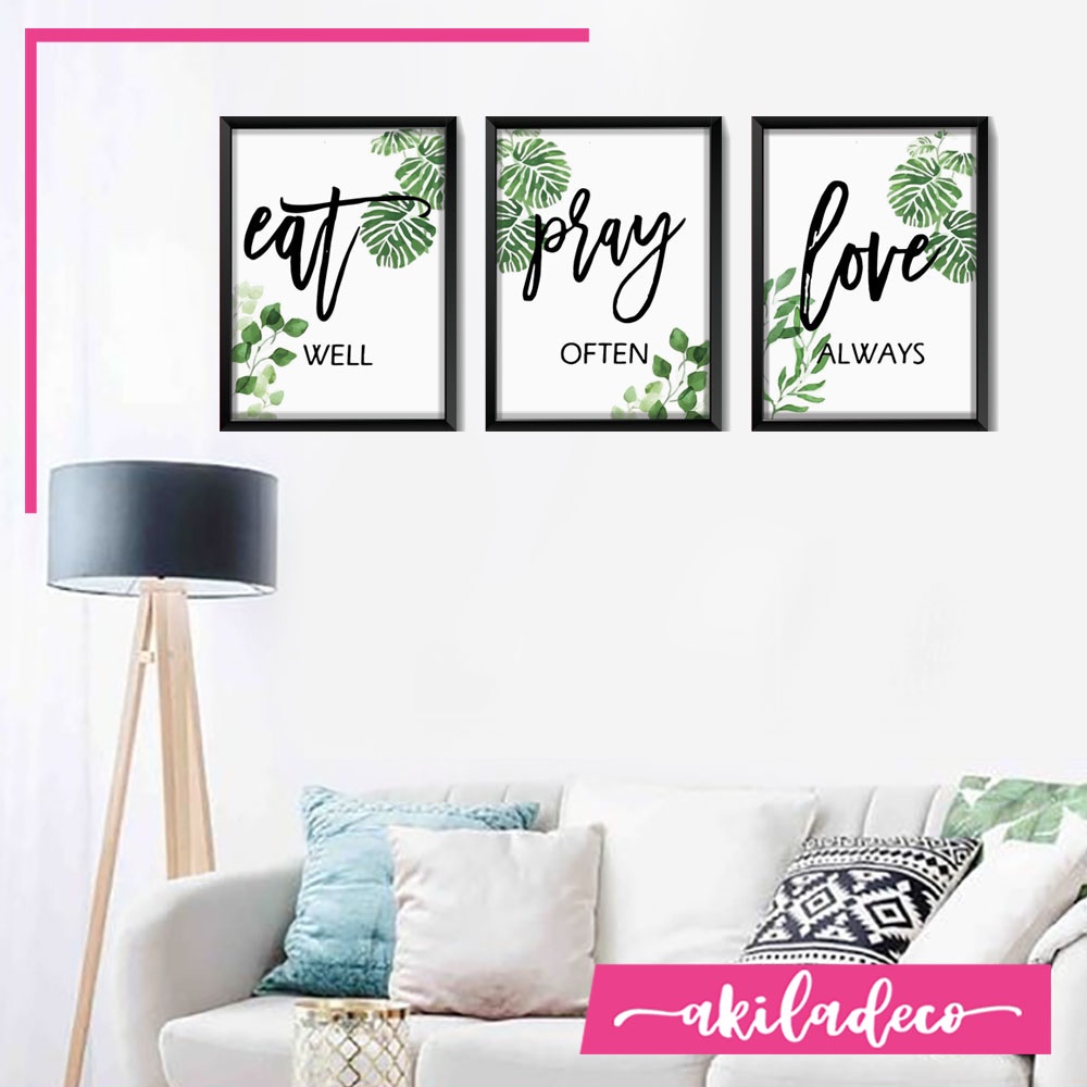 EPL 07 - Hiasan Dinding Dapur Wall Decor Kitchen Eat Drink Love Modern Minimalis