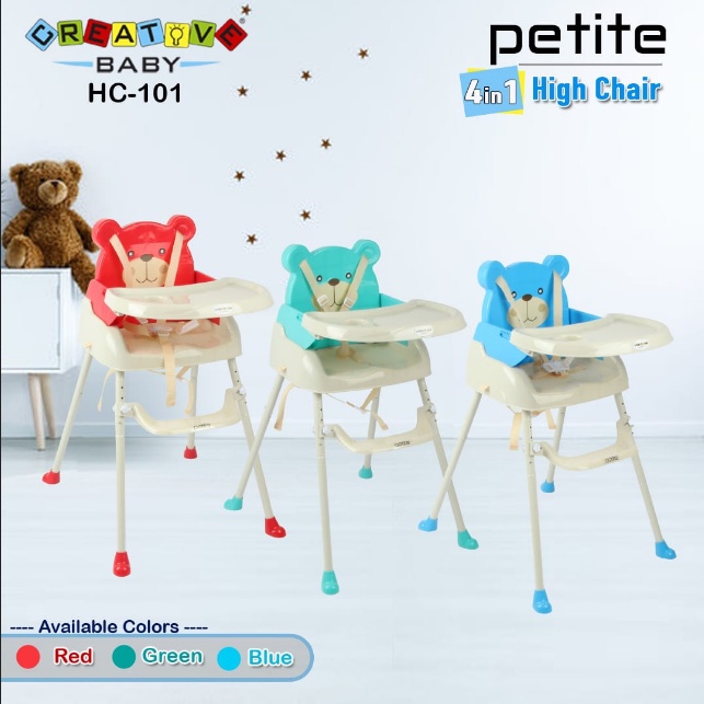 MAK289 CREATIVE HIGH CHAIR KURSI MAKAN 4IN1 PORTABLE  HIGH CAIR