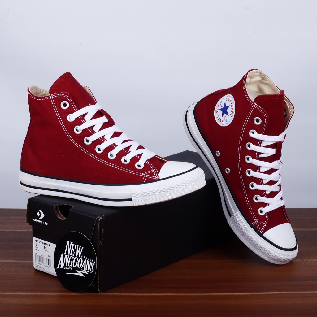 SEPATU SNEAKERS CASUAL PRIA &amp; WANITA CONVERSE_26 ALL STAR CLASSIC MAROON HIGHT  BERKUALITAS TERBAIK &amp; TERMURAH