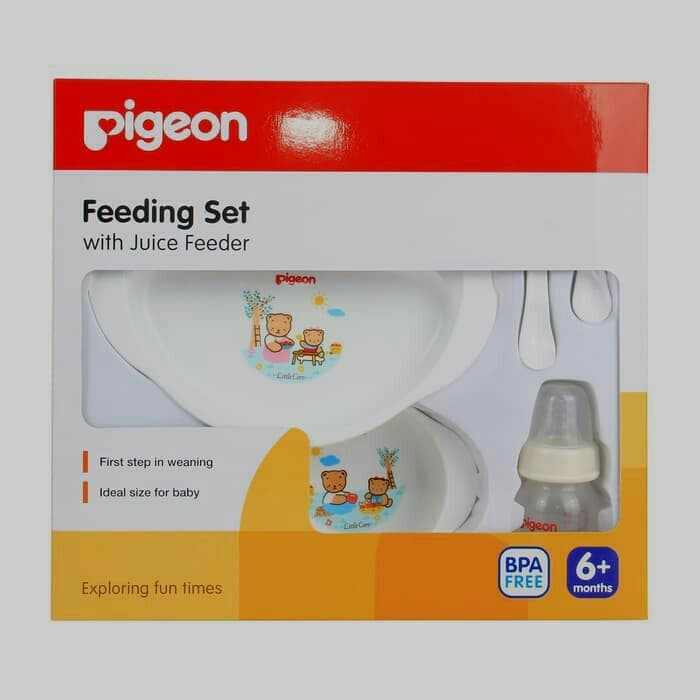 PIGEON Feeding Set With Juice Feeder | Perlengkapan Makan Bayi