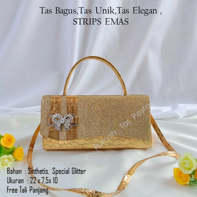 Tas Bagus,Tas Unik,Tas Elegan ,STRIPS EMAS