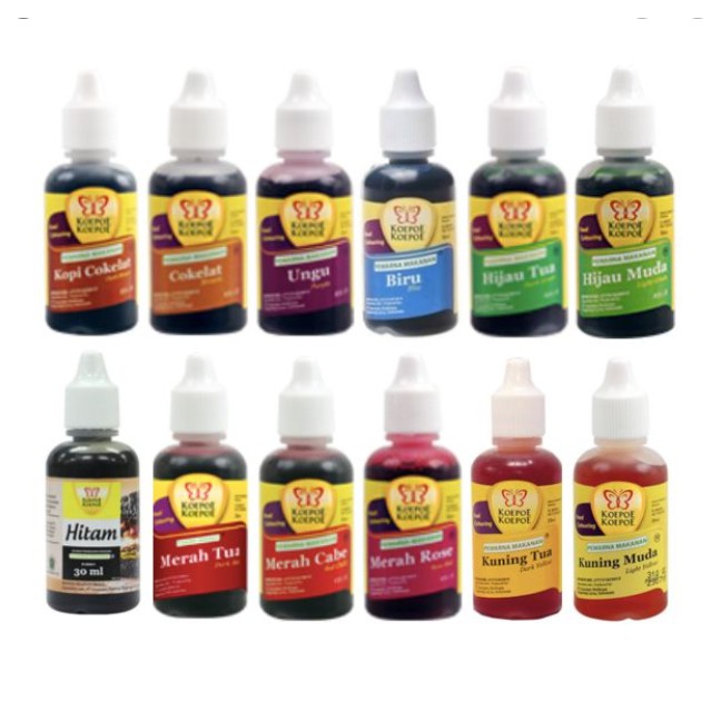 

Pewarna Koepe-Koepe Pewarna Makanan Aneka Varian Rasa (1 Botol = 30ml)