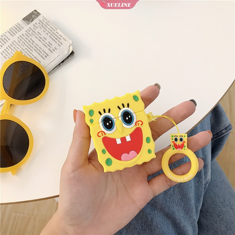 Casing Soft Case Silikon Motif Kartun SpongeBob SquarePants Patrick Star Untuk AirPods 1 / 2 / 3 Pro