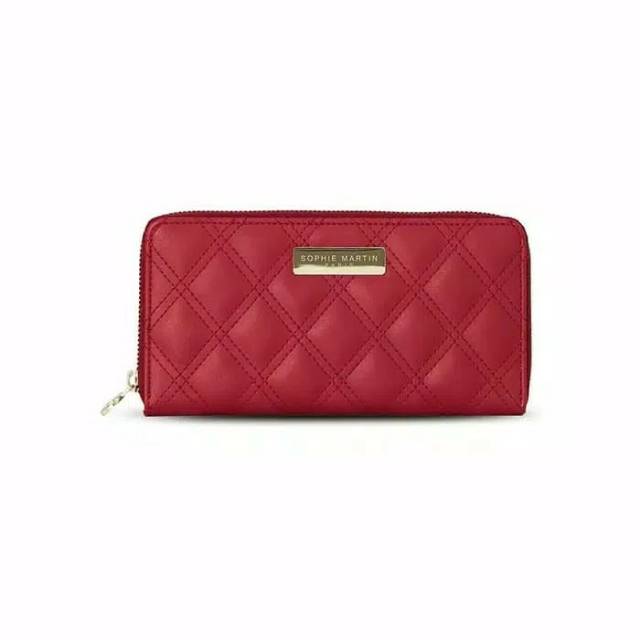 Dompet panjang wanita Sophie Martin Paris Merah kulit shin promo murah