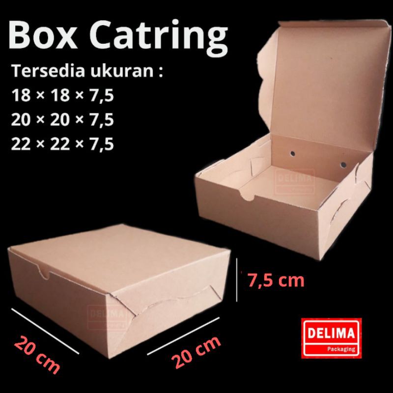 

Dus Box Catering/Box Nasi Kotak / Box Roti Kue 20cm x 20cm (isi 10 pcs)