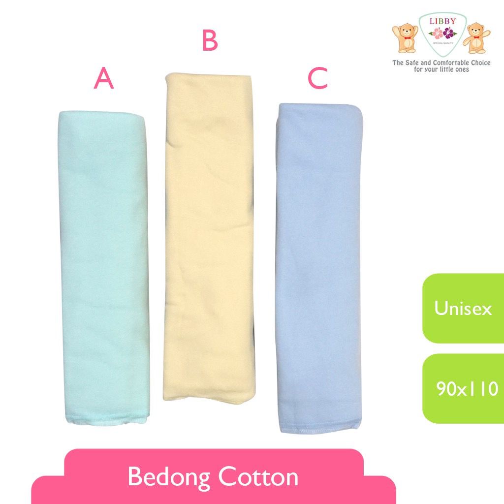 Bedong Libby Warna 90x110cm 100% Katun Bedong Polos