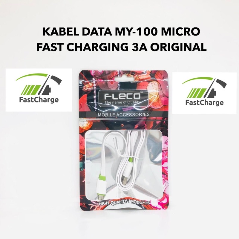 KABEL DATA FLECO MY-100 MICRO  FAST CHARGING 3A ORIGINAL Promo Sen