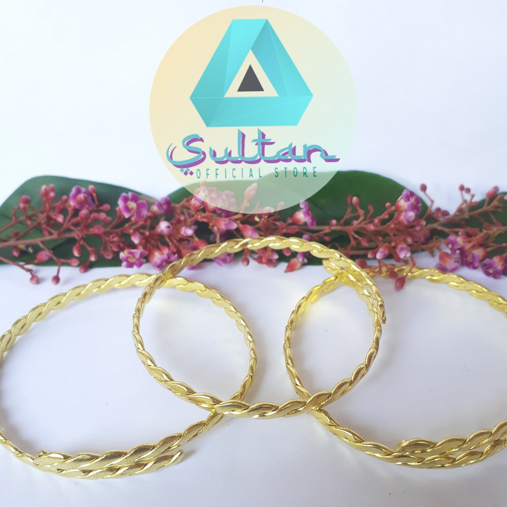 [ORIGINAL BERLAPIS EMAS 24K] SULTAN BRACELET GELANG ANAK DAN DEWASA LOGAM KUNINGAN #GK03