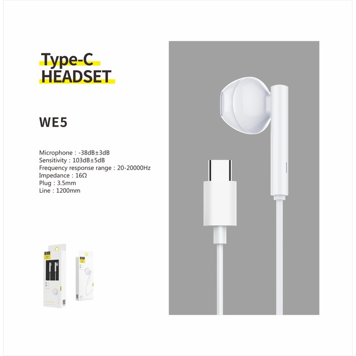 Headset Earphone HD Bass Murah Type-C Resong WE5