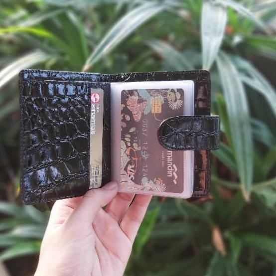 Card holder croco 17 slot / dompet kartu kulit buaya